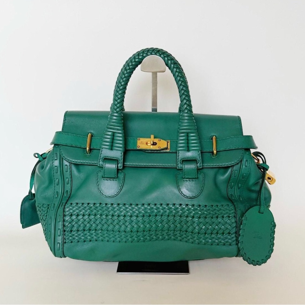 Gucci top handle Green Leather Handbag